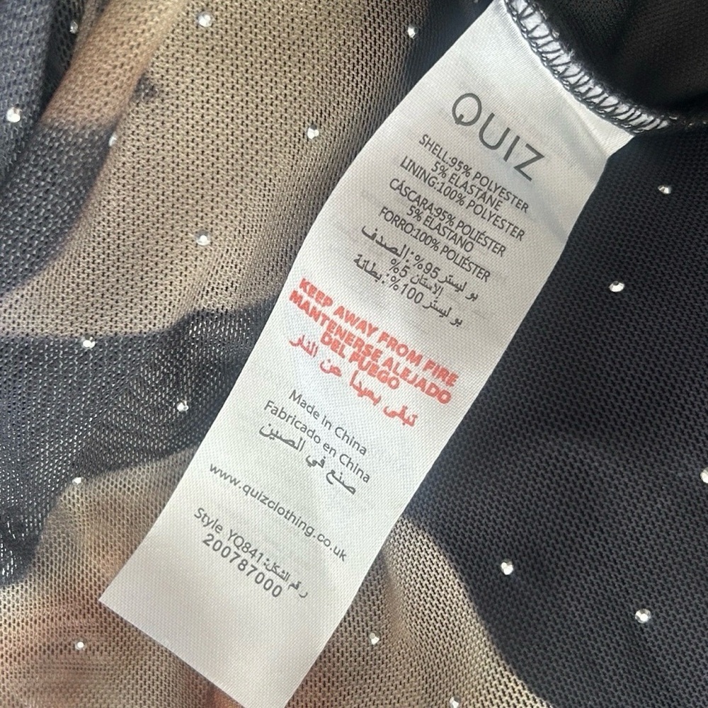 Quiz Gothic Dark Floral Midi Dress NEW Size 10 Ruched Sheer Sparkle Brown Black - Picture 16 of 16